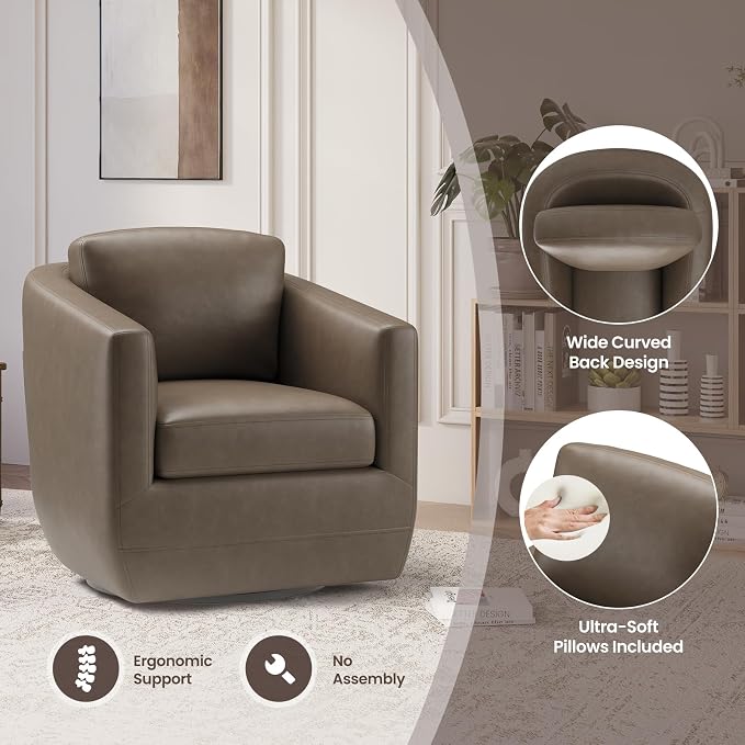 COLAMY 360° Swivel Accent Chair Set of 2 - Image 5