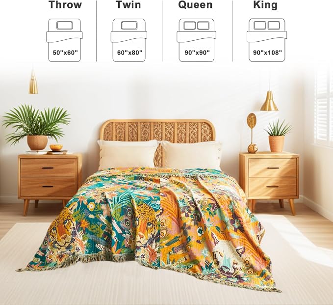 LUTBM Throw Blanket for Bed Couch Sofa Soft Cotton Twin Breathable Summer - Image 3