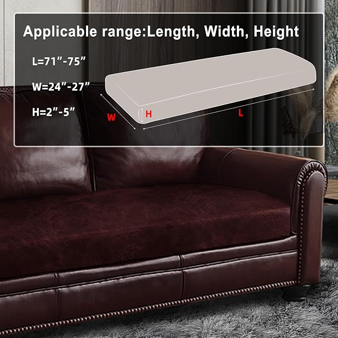 ANARACHON Leather Look Couch Cushion Covers Sofa Seat Slipcovers Sets Couches - Image 3