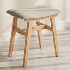 Muwuele Solid Wood Vanity Stool, Compact Makeup Chair by Muwuele