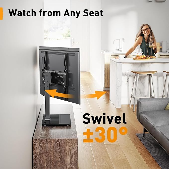 Perlegear Table Top TV Stand Mount, Universal Swivel TV Stand - Image 3