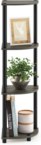 Furinno TURN-N-TUBE Corner Shelf, 4-Tier Corner Bookshelf, Display Storage - Image 4