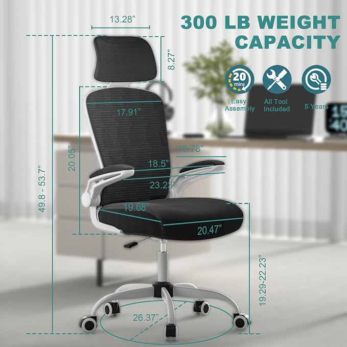 Mimoglad Office Chair, Comfy Desk Chair - Image 2