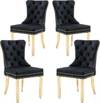 KCC Velvet Dining Chairs Set of 4, Upholstered High-end Tufted Dining Chair by KCC