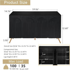 59" Black Arched Sideboard Buffet Cabinet - Image 2