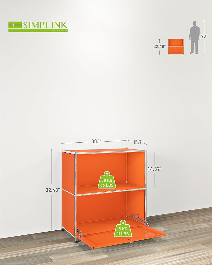 32.5-Inch Flip-Top Side Table & Buffet Cabinet - Image 3