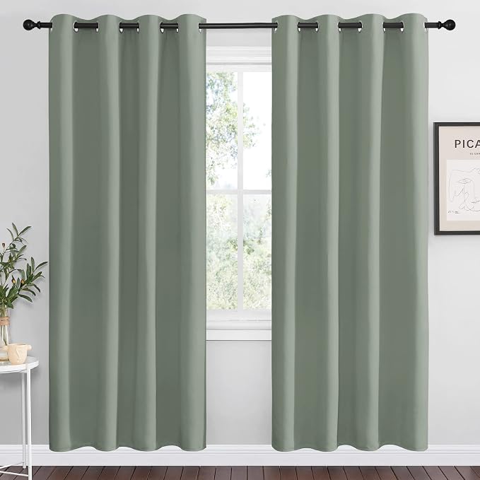 NICETOWN Sage Green Blackout Curtains 78" Long by NICETOWN