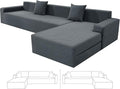 ZNSAYOTX Sectional Couch Covers, Stretch Jacquard Slipcovers by ZNSAYOTX