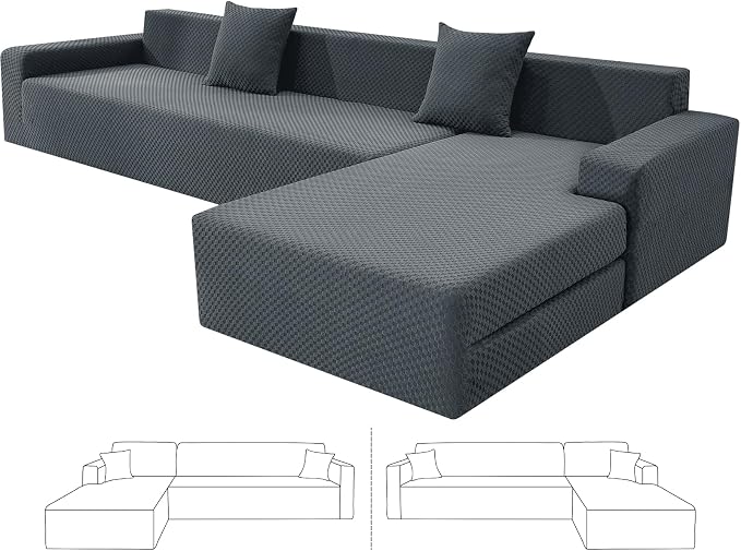 ZNSAYOTX Sectional Couch Covers, Stretch Jacquard Slipcovers by ZNSAYOTX