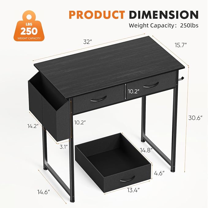 Sweetcrispy 32 Inch Small Computer Desk - Image 3