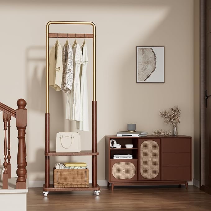 Taitiy Clothes Rack Solid Wood Coat Rack, - Image 9
