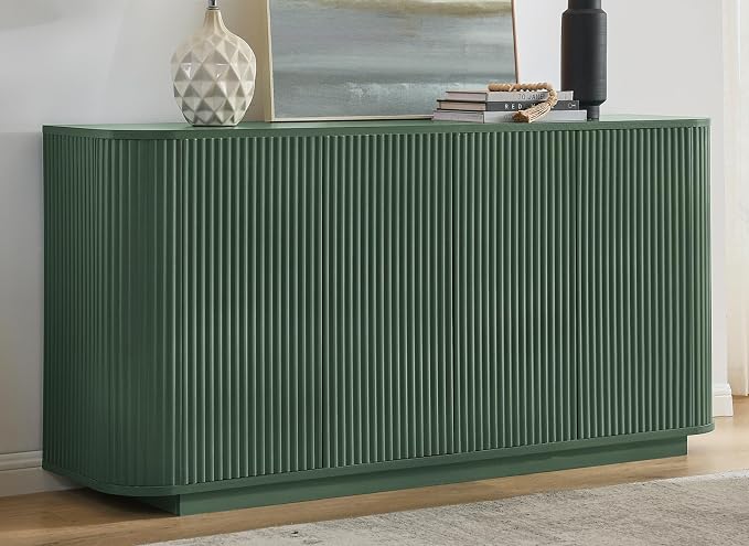LKTART 64" Buffet Cabinet with Storage, Modern Fluted Accent Sideboard Media by LKTART