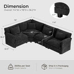 ELUCHANG 114" Oversized V-Shaped Cloud Couch Modular Sectional Sofa - Image 2