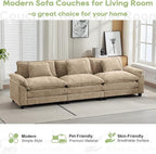 Oprisen 120" Modular Sectional Sofa, Comfy Cloud Couch Sectional, Chenille Sofa - Image 7