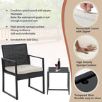 FDW | 3-Piece Patio Furniture Set | Khaki |Outdoor Wicker Furniture - Image 2