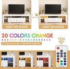 JUMMICO TV Stand with LED Lights, Modern Entertainment Center Media and Open - Image 5