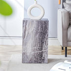 End Table Living Room Table, Faux Marble Sofa Couch Side Table, Bedside - Image 6