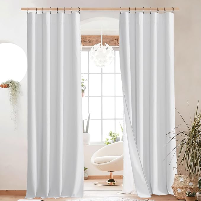 NICETOWN Rod Pocket 100% Blackout Linen Curtains by NICETOWN