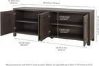 Henn&Hart Rectangular TV Stand for TV's up to 80" in Alder Brown, TV Stands for - Image 6