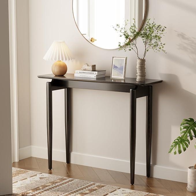 AQIMUELE Wood Console Table Black Entryway Table, Thin Console Table, Sofa by AQIMUELE