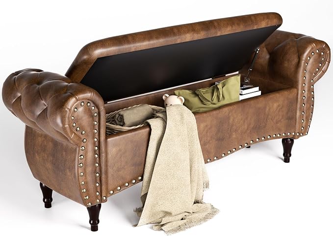 ZZW Storage Ottoman Bench, Tufted Bed Benches by zzw