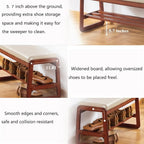 SOBIBO Solid Wood Shoe Bench, 2-Tier Wooden Entryway Bench, Modern Shoe Rack - Image 4