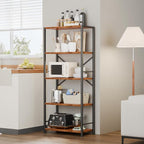 Furologee 5 Tier Book Shelf Set of 2, Tall Wide Bookshelf, Industrial Open - Image 6