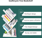 Godferyxin Small Bookcase for Desk Decor, 5-Tier White Wood Small Bookshelf – - Image 3