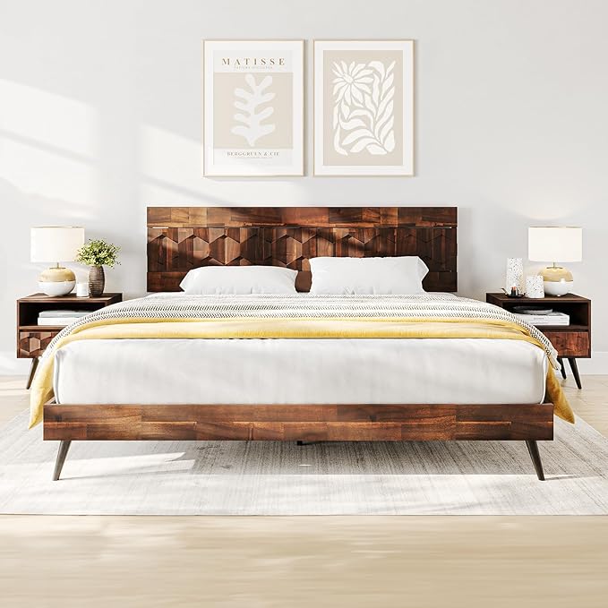 Bme Georgina Signature Dark Choco Bed Frame, King Bed Frame and Headboard by Bme