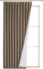 Vision Home Brown Pinch Pleated Full Blackout Curtains Linen Blended 60" Wide - Image 9