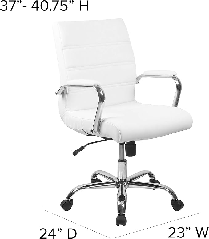 Flash Furniture Whitney Mid-Back Swivel LeatherSoft Desk Chair - Image 3