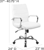 Flash Furniture Whitney Mid-Back Swivel LeatherSoft Desk Chair - Image 3