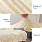 Genina Waterproof Chair Covers for Dining Room, Stretch Jacquard Dining Chair - Image 3