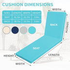 Outdoor Chaise Lounge Cushions for Patio, Waterproof Replacement Seat Cushions - Image 5