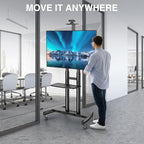 PERLESMITH Mobile TV Stand for 55-90 Inch Flat/Curved Screen TV Max VESA - Image 5