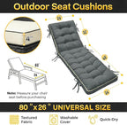 2 Pack 80x26 Inch Folding Chaise Lounge Cushion Quick Dry - Image 7