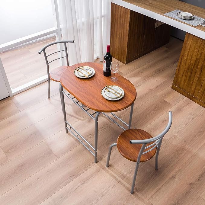 VINGLI 3 Piece Dining Set, Small Kitchen Table Set - Image 9