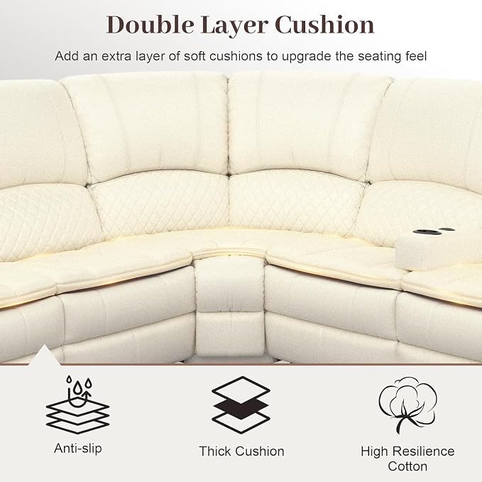 Yolsali 3-Seater Recliner Sofa, Manual Reclining Couch - Image 3