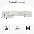 ROWHY 150'' Modular Sectional Corner Cloud Couch, 7 Seater Sofa Big Comfy - Image 2