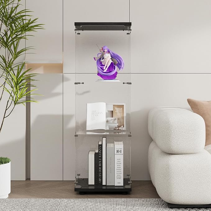 Display Cabinet with Glass Door and Lock, 3-Shelf Fast Installation Curio by glassdisplaycabinet