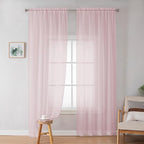 Sheer Curtain 72 Inches Long 2 Panels Set, Elegant Airy Transparent Rod Pocket - Image 4