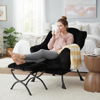 Welnow Lazy Chair with Ottoman, Modern Accent Chair with Armrests and a Side - Image 7