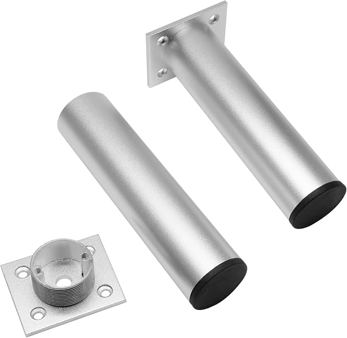 Set of 4 Furniture Legs 6 Inch, Adjustable Aluminum Alloy Cabinet Legs - Image 2