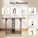Chinese Style Vintage Console Table, 40In 2 Tiers Bamboo Sofa Consoles Table - Image 6