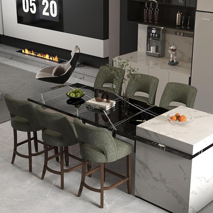 VKNOW Bar Stools Set of 2, Modern Counter Stools - Image 5