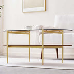 LumFurn Oval Glass Coffee Table, Mid-Century Modern Design, L41 x W21 x H17 inch - Image 5