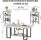 AWQM Faux Marble Table Set, Coffee Table & 2 Side Table, Faux Marble Tabletop - Image 2