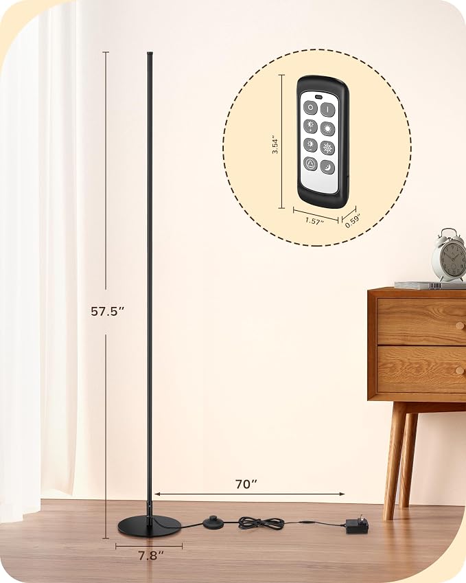 EDISHINE Floor Lamps for Living Room, Remote Control & Foot Switch Corner Floor - Image 7