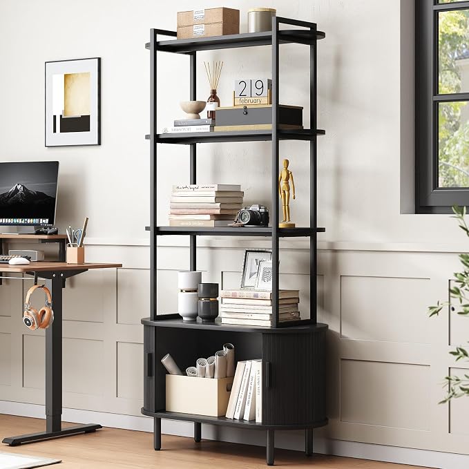 ONBRILL 71" Tall Bookshelf, 4-Tier Book Shelf - Image 5