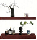 Solid Wood Floating Shelves, 31.5in Finished Real Wood Wall Shelves by Unknown